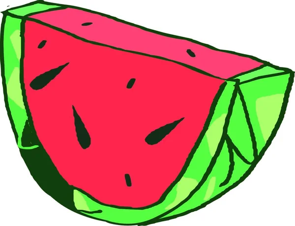 Watermelon Doodle Handgezeichneter Vektor Hellen Cartoon Stil Doodle Kränker — Stockvektor