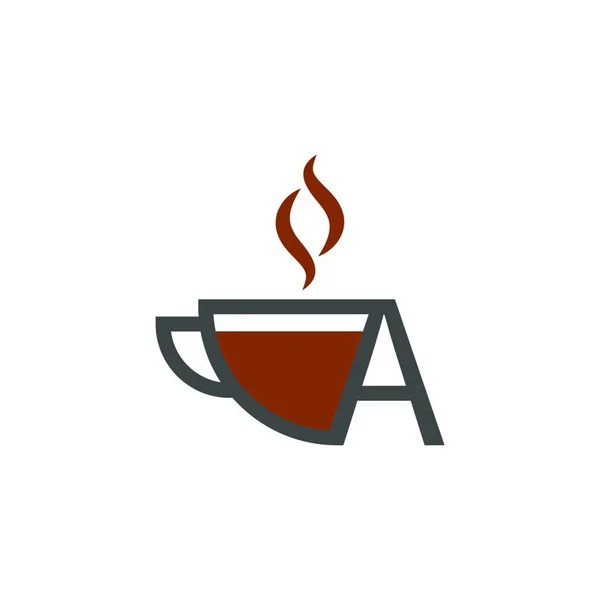 Кофейная Чашка Иконка Буква — стоковый вектор