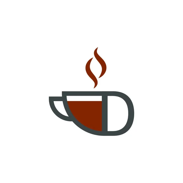 Кофейная Чашка Иконка Буква Шаблон Логотипа — стоковый вектор