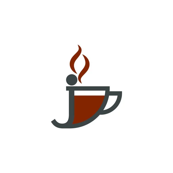 Кофе Кубок Иконка Буква Шаблон Логотипа — стоковый вектор