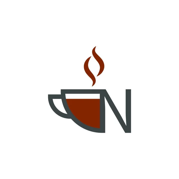 Кофейная Чашка Иконка Буква Шаблон Концепции Логотипа — стоковый вектор