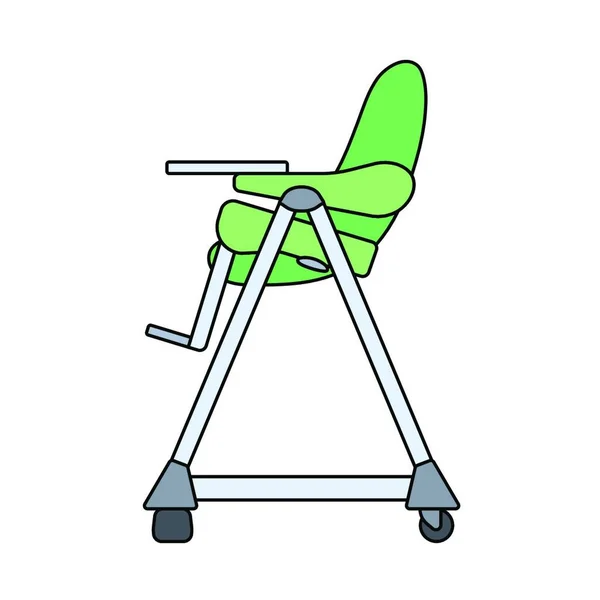 Baby High Chair Icon Esquema Editable Con Diseño Relleno Color — Vector de stock