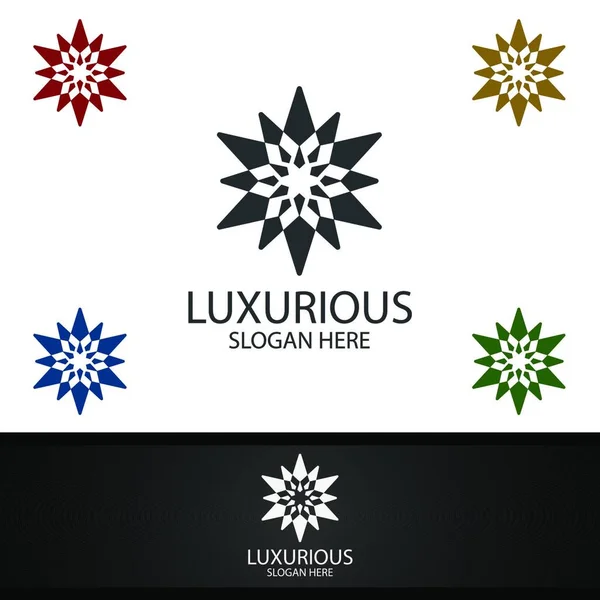 Logotipo Real Lujo Diamantes Para Joyería Boda Hotel Diseño Moda — Archivo Imágenes Vectoriales