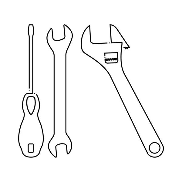 Schraubenschlüssel Und Schraubenzieher Symbol Vektorillustration — Stockvektor