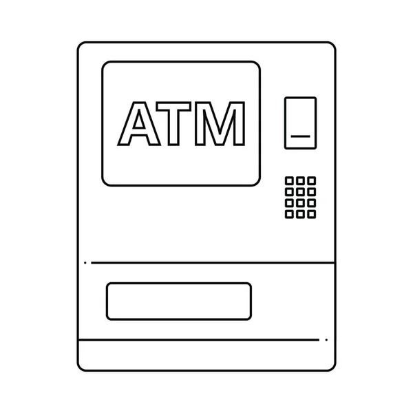 Icône Atm Dans Style Plat Isolé Sur Fond Blanc Illustration — Image vectorielle