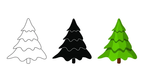 Ensemble Illustration Sapin Noël Collection Sapin Vecteur Isolé Sur Fond — Image vectorielle