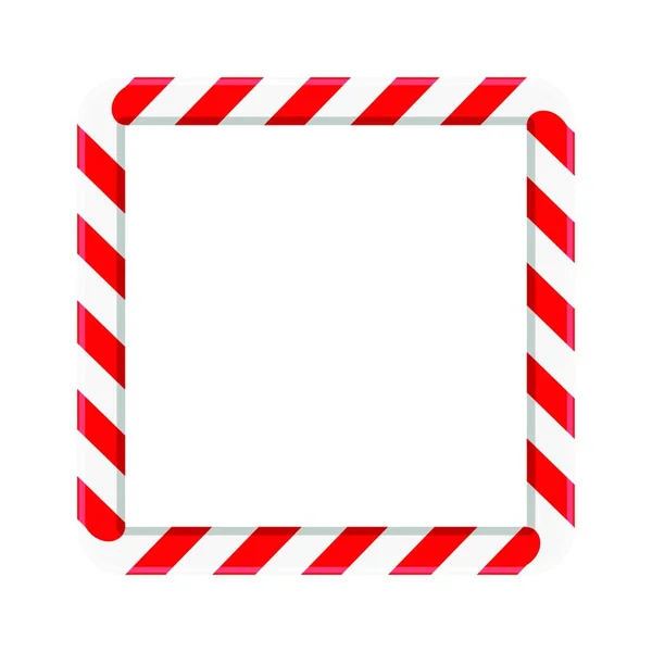 Candy Cane Square Frame Red White Stripes Border Christmas Lollipop — Stock Vector
