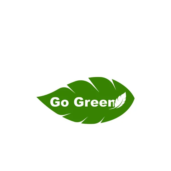 Green Leaf Ecology Nature Element Vector Icon Green Design — Stock Vector