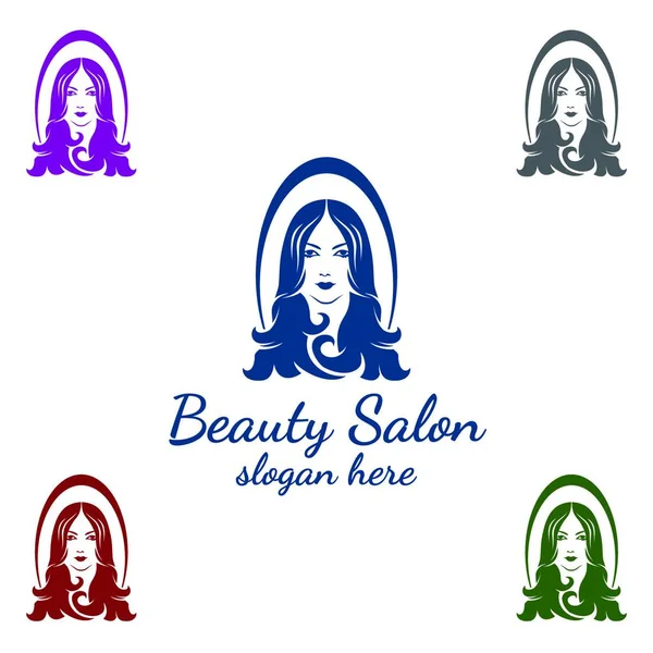 Logo Salon Fashion Dla Fryzjera Piękna Kosmetyki Lub Boutique Design — Wektor stockowy