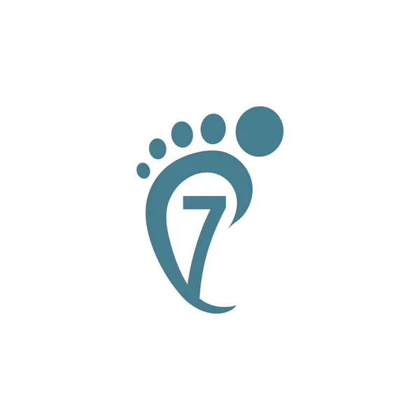 Logo Ikony Numer Połączeniu Szablonem Projektu Ikony Footprintu — Wektor stockowy