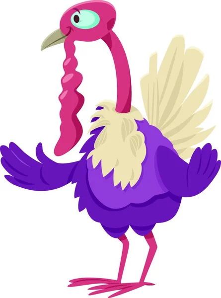 Cartoon Illustration Funny Turkey Farm Bird Comic Animal Character — Stock Vector