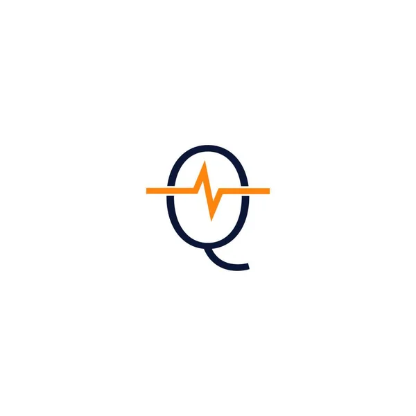 Buchstabe Symbol Logo Kombiniert Mit Impuls Symbol Design Vorlage — Stockvektor