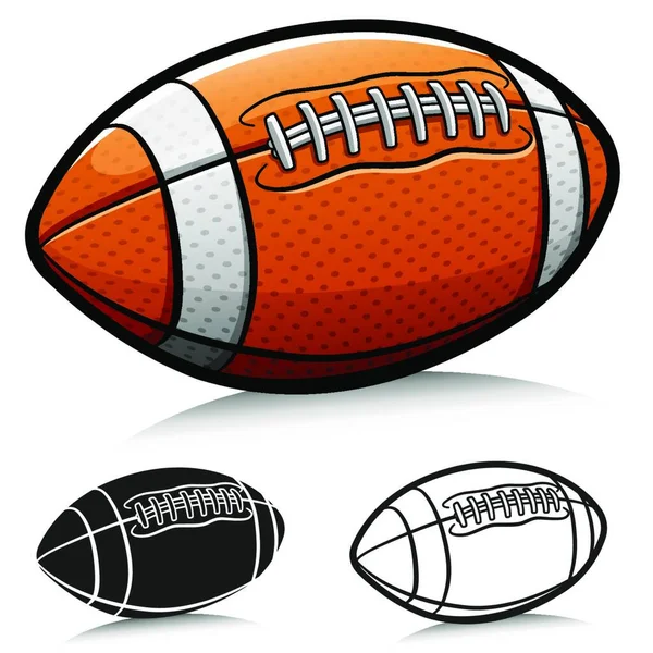 Ilustração Vetorial Desenhos Animados Bola Futebol Americano —  Vetores de Stock