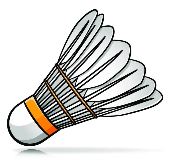 Ilustração Vetorial Badminton Shuttlecock Desenho Animado — Vetor de Stock