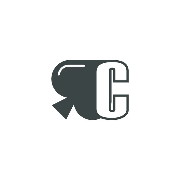 Harfi Logosu Kürek Simgesi Tasarım Vektörüyle Birleştirildi — Stok Vektör