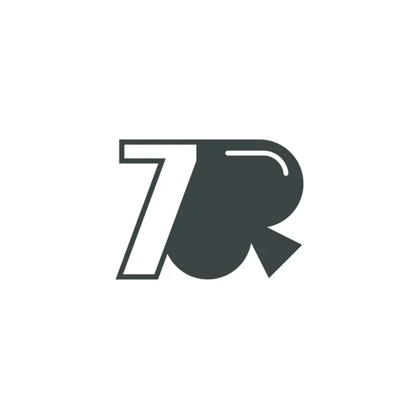 Nummer Logotyp Kombinerat Med Spader Ikon Design Vektor — Stock vektor