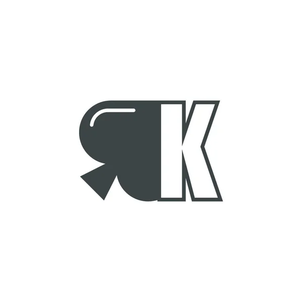 Letter Logo Gecombineerd Met Spade Icon Design Vector — Stockvector
