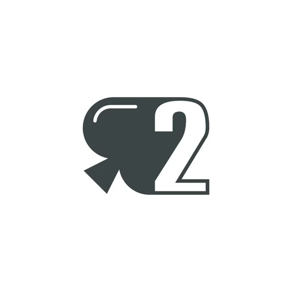 Logo Numéro Combiné Avec Vecteur Conception Icône Pique — Image vectorielle