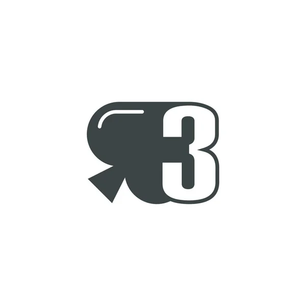 Numaralı Logo Kürek Simge Tasarım Vektörüyle Birleştirildi — Stok Vektör