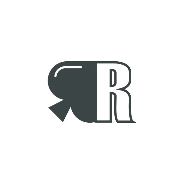 字母R标识与黑桃图标设计矢量相结合 — 图库矢量图片