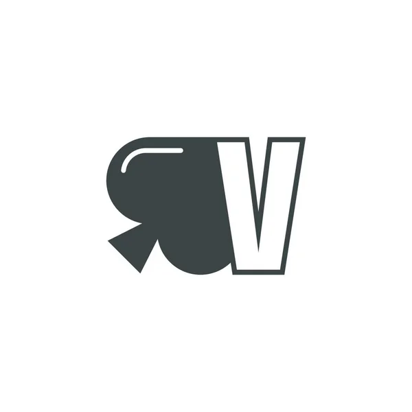 Letter Logo Combined Spade Icon Design Vector — Διανυσματικό Αρχείο