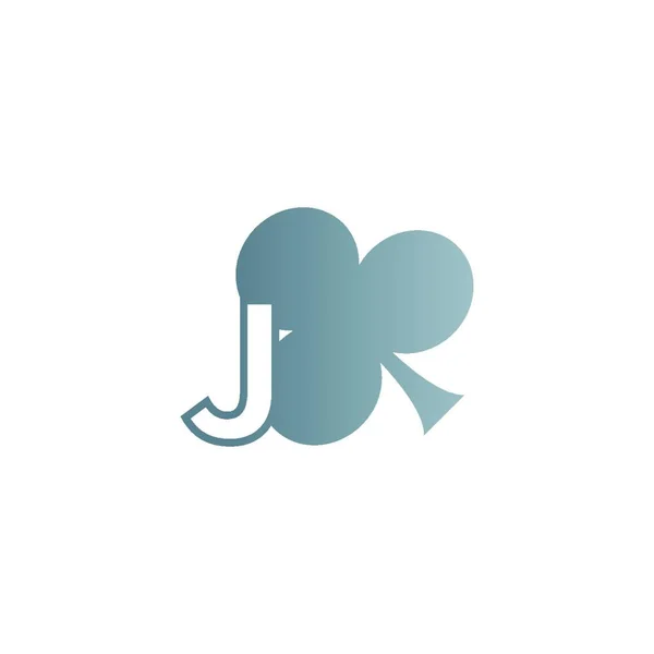 Lettera Logo Combinato Con Icona Shamrock Design Vettoriale — Vettoriale Stock