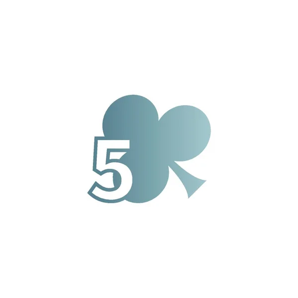 5番のロゴとシャムロックのアイコンデザインベクトル — ストックベクタ