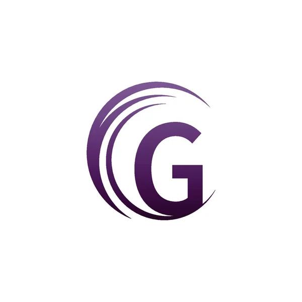 波浪圆形字母G标志图标设计说明 — 图库矢量图片