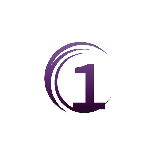 Ola Círculo Número Icono Logotipo Diseño Ilustración — Archivo Imágenes Vectoriales