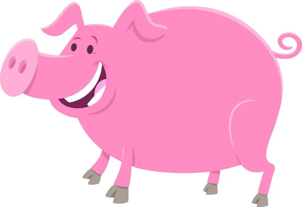 Cartoon Illustration Happy Pig Piglet Farm Animal Character — Stock Vector