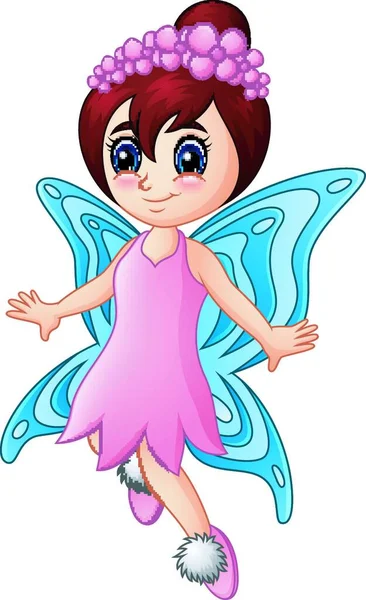 Ilustración Vectorial Mariposa Hadas Niña Dibujos Animados — Vector de stock