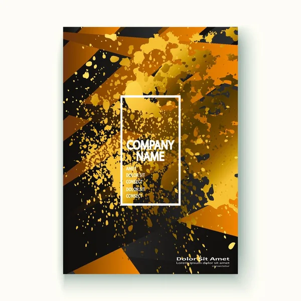 Kreative Luxuriöse Und Reiche Cover Frame Design Malen Goldenen Splatter — Stockvektor