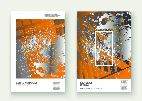 Creatieve Luxe Rijke Cover Frame Ontwerp Verf Zilver Splatter Grijze — Stockvector