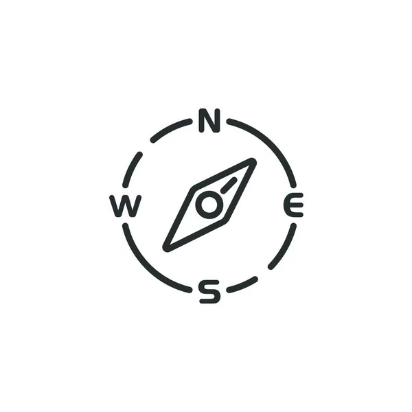 指南针细线图标 东北方向 孤立的天气矢量示意图 — 图库矢量图片