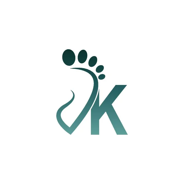 Buchstabe Symbol Logo Kombiniert Mit Fußabdruck Symbol Design Vorlage — Stockvektor