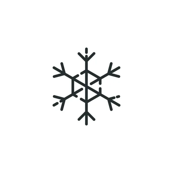 Snöflingor Tunn Linje Ikon Isolerad Kontur Väder Vektor Illustration — Stock vektor
