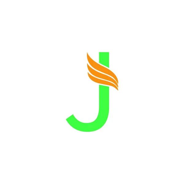 Letter Logo Met Vleugel Pictogram Ontwerp Concept Illustratie — Stockvector
