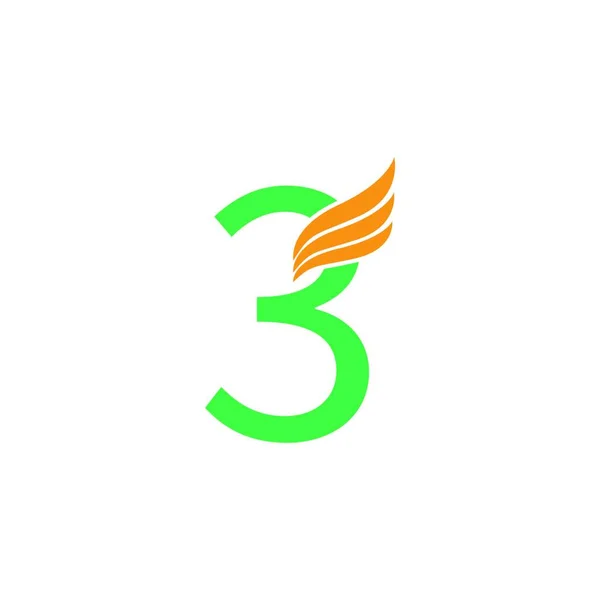 Логотип Номер Иконкой Крыла — стоковый вектор