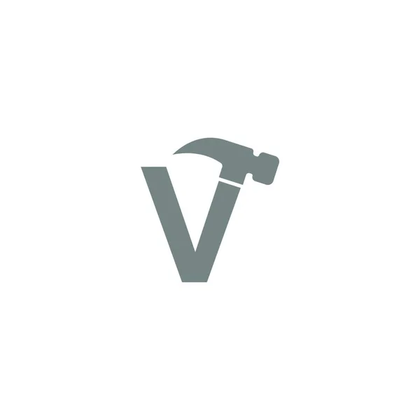 Letra Martillo Combinación Icono Logo Diseño Vector — Archivo Imágenes Vectoriales