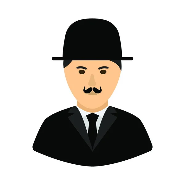 Man Med Hatt Ikon Vektor Illustration Design — Stock vektor