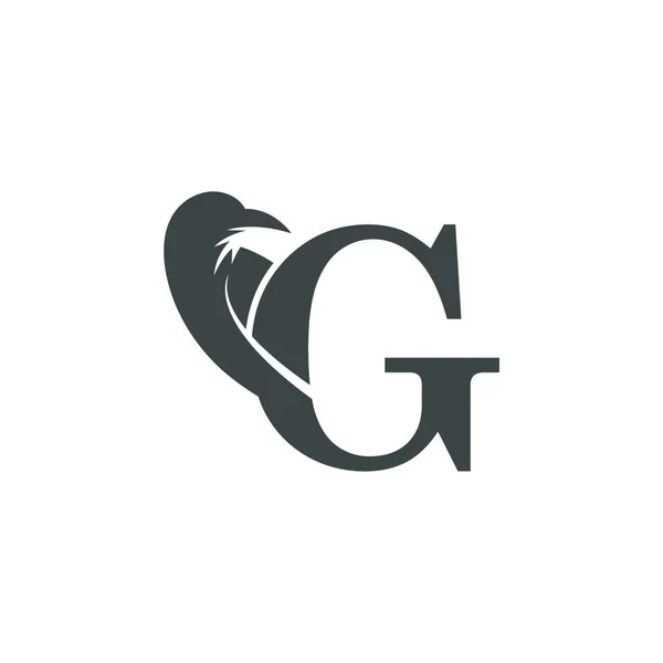 字母G和乌鸦组合图标标志设计矢量 — 图库矢量图片