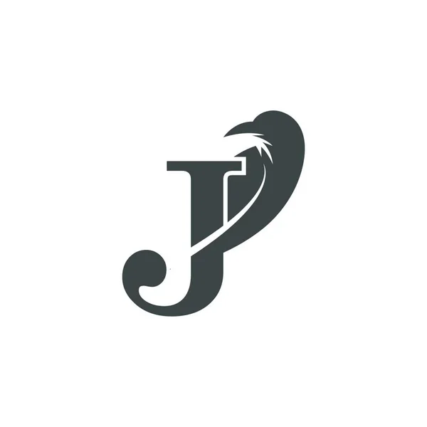 字母J和乌鸦组合图标标志设计矢量 — 图库矢量图片