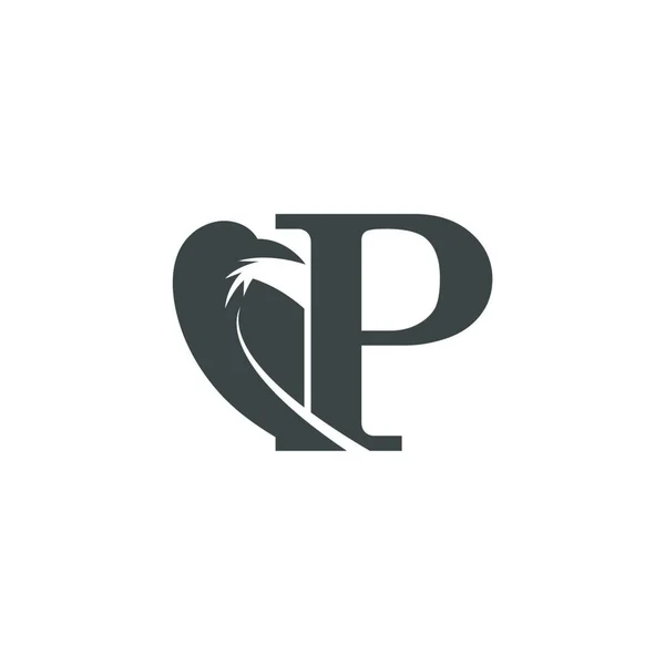 Lettera Corvo Combinazione Icona Logo Vettoriale Progettazione — Vettoriale Stock