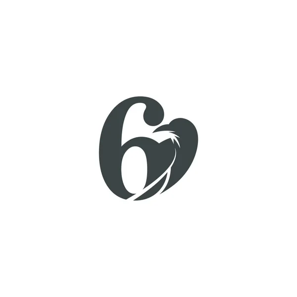 Numara Karga Kombinasyonu Logo Tasarım Vektörü — Stok Vektör