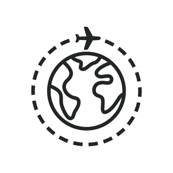 Viagem Redor Mundo Terra Com Avião Símbolo Viagem — Vetor de Stock