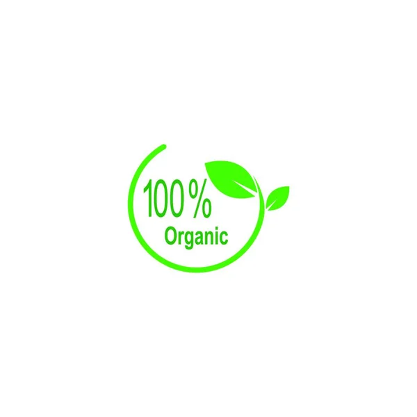 100 Icona Naturale Vegan Organico Anniversario Modello Illustrazione Disegno Dell — Vettoriale Stock