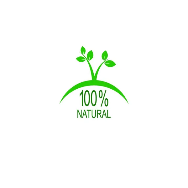 100 Symbol Natürlich Vegan Bio Jubiläum Etikettendesign Illustrationsvorlage — Stockvektor