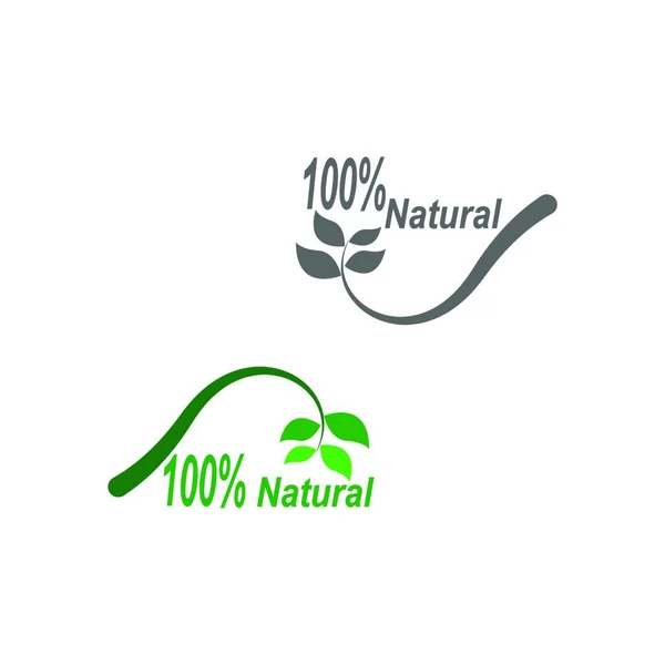 100 Ikon Természetes Vegán Organikus Évforduló Címke Design Illusztráció Sablon — Stock Vector