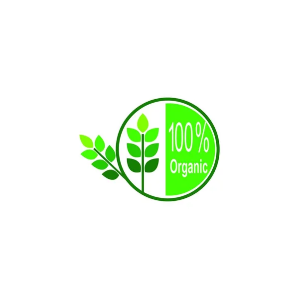 100 Icon Natural Vegan Organic Anniversary Label Design Illustration Template — Stock Vector