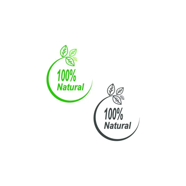100 Icoon Natuurlijk Veganistisch Biologisch Jubileum Illustratiesjabloon Voor Etiketontwerp — Stockvector